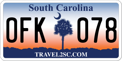 SC license plate OFK078