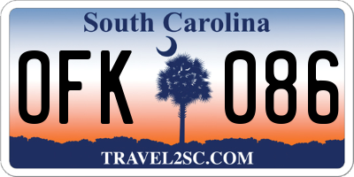 SC license plate OFK086