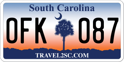 SC license plate OFK087