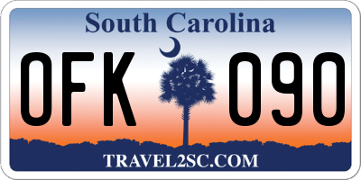 SC license plate OFK090