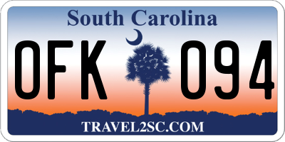 SC license plate OFK094