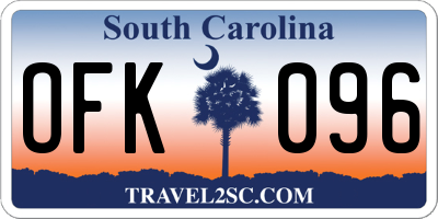 SC license plate OFK096