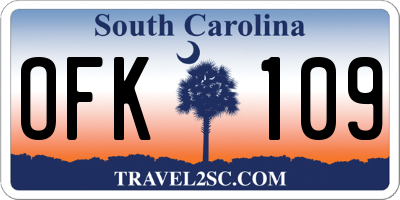SC license plate OFK109