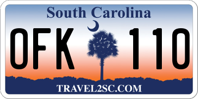 SC license plate OFK110