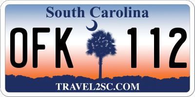 SC license plate OFK112