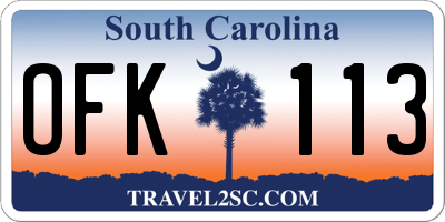 SC license plate OFK113