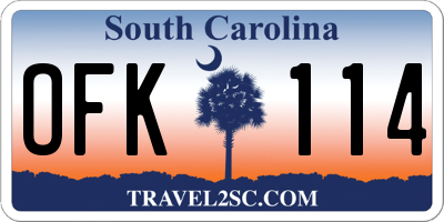 SC license plate OFK114