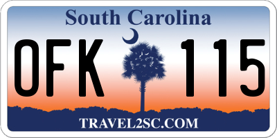SC license plate OFK115