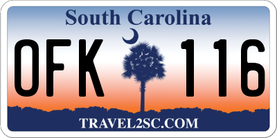 SC license plate OFK116
