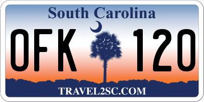 SC license plate OFK120
