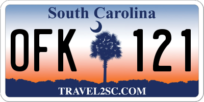 SC license plate OFK121