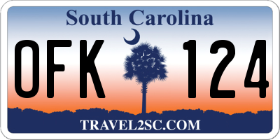 SC license plate OFK124