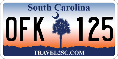 SC license plate OFK125