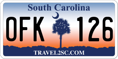 SC license plate OFK126