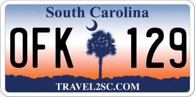 SC license plate OFK129
