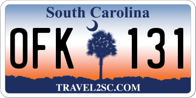 SC license plate OFK131