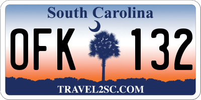 SC license plate OFK132