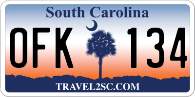 SC license plate OFK134
