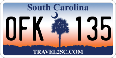 SC license plate OFK135