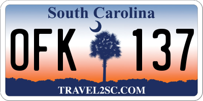 SC license plate OFK137
