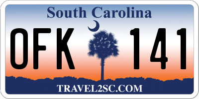SC license plate OFK141