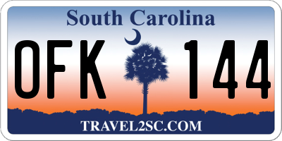 SC license plate OFK144