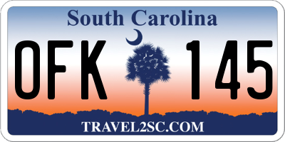SC license plate OFK145