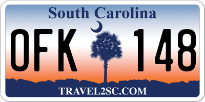 SC license plate OFK148