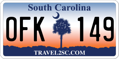SC license plate OFK149