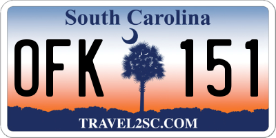 SC license plate OFK151