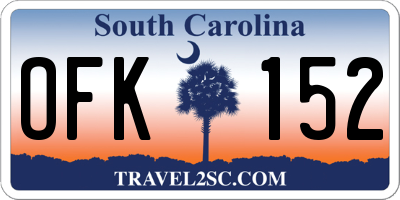 SC license plate OFK152