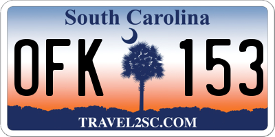 SC license plate OFK153