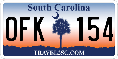 SC license plate OFK154