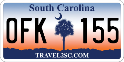 SC license plate OFK155