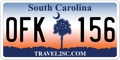 SC license plate OFK156
