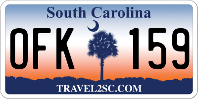SC license plate OFK159