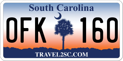 SC license plate OFK160
