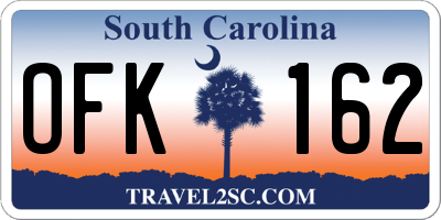 SC license plate OFK162