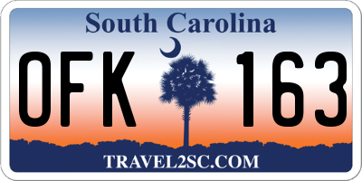 SC license plate OFK163