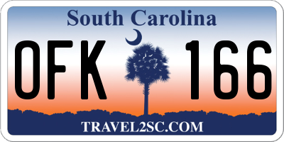 SC license plate OFK166