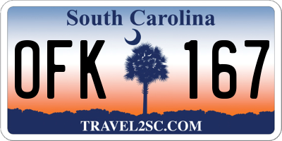 SC license plate OFK167