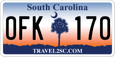SC license plate OFK170
