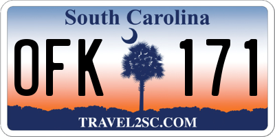 SC license plate OFK171