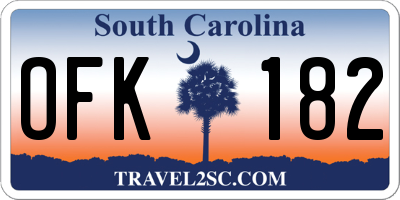 SC license plate OFK182