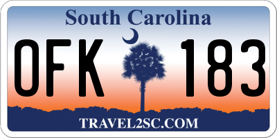 SC license plate OFK183