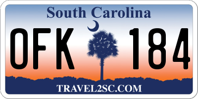 SC license plate OFK184