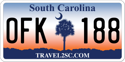 SC license plate OFK188