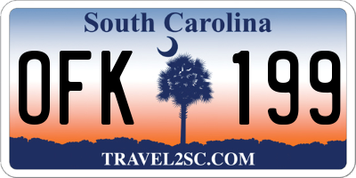 SC license plate OFK199