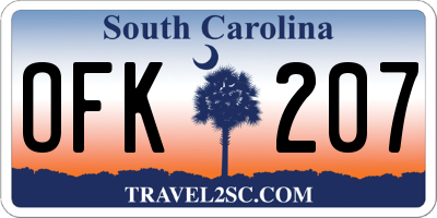SC license plate OFK207