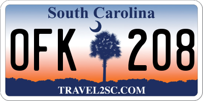 SC license plate OFK208